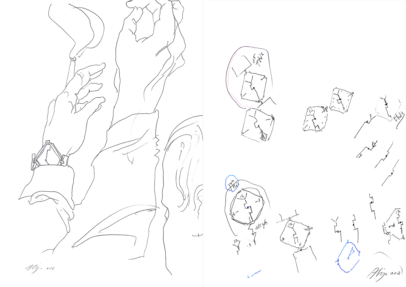 Siza手繪Lebond Siza watch草圖。